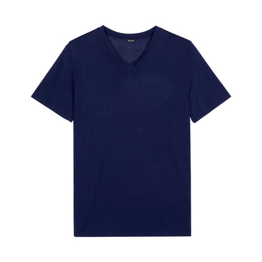 402184 Cocooning S/SLV V-Neck Shirt - 00RA Navy